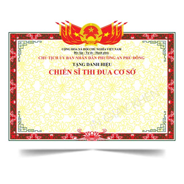 giấy chứng nhận chiến sĩ thi đua cơ sở