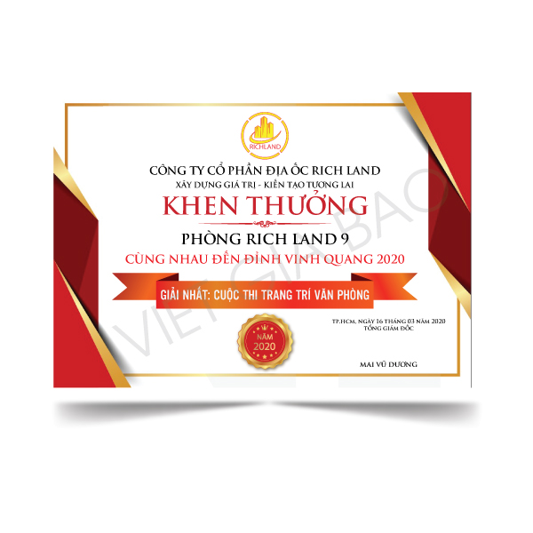 khung giấy khen đẹp giá rẻ
