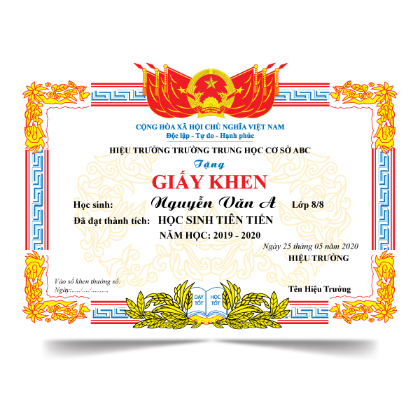 mẫu giấy khen công đoàn